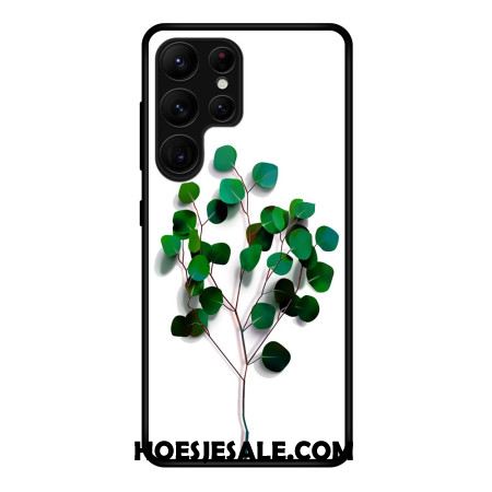 Hoesje Samsung Galaxy S25 Ultra 5g Groene Bladeren Van Gehard Glas