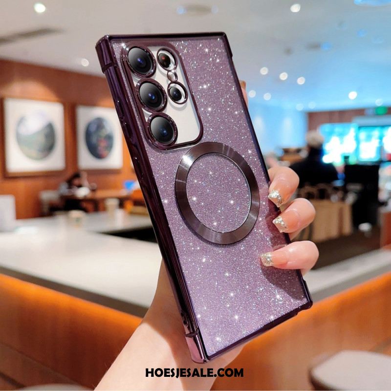 Hoesje Samsung Galaxy S25 Ultra 5g Magsafe-compatibel Met Glitter Bescherming Hoesje