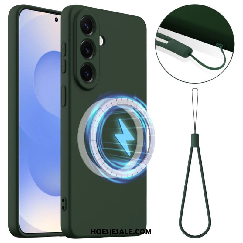 Hoesje Samsung Galaxy S26 Magnetische Portemonnee Van Vloeibare Siliconen