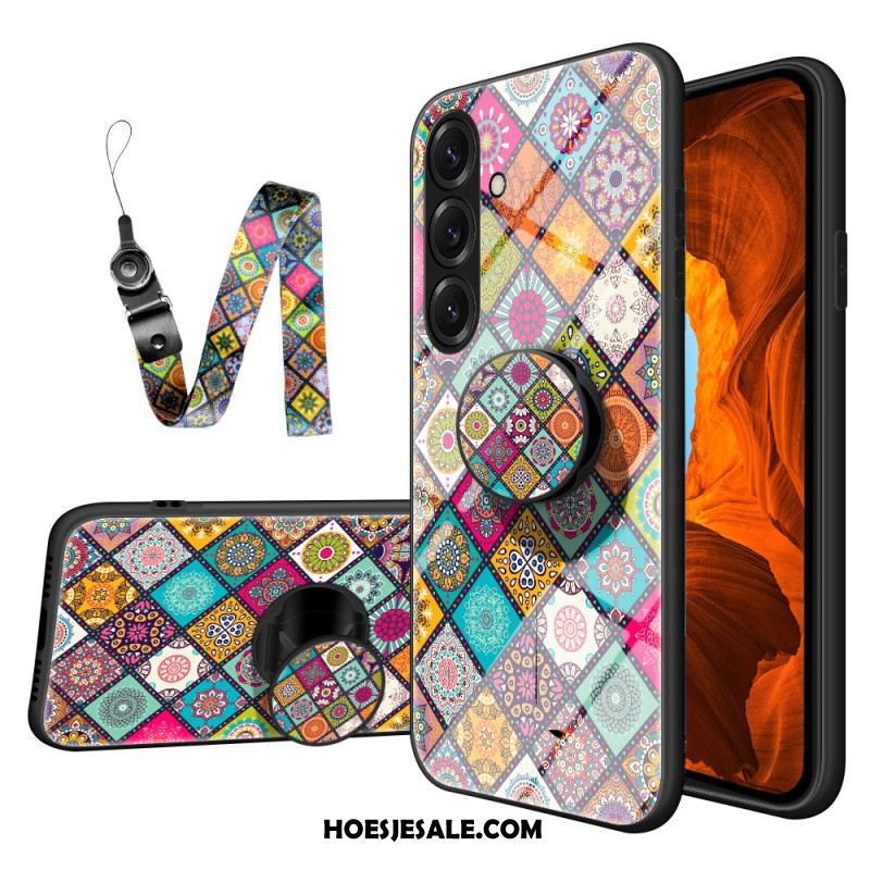 Hoesje Samsung Galaxy S26 Patchwork Standaard En Riem