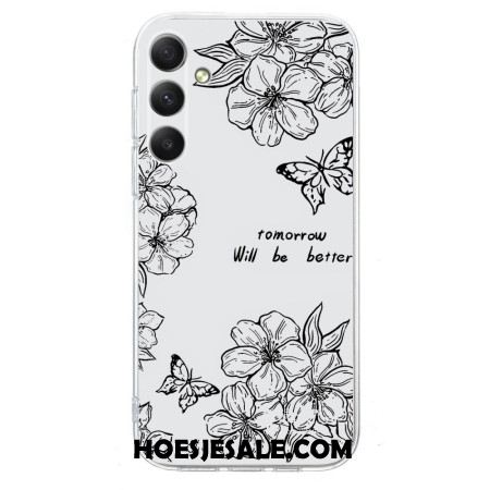 Hoesje Samsung Galaxy S26 Zwart Bloemenpatroon