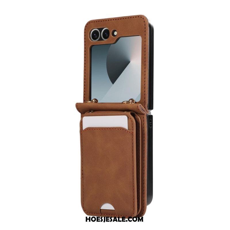 Hoesje Samsung Galaxy Z Flip 7 Fe Kaarthouder En Schouderband Bescherming Hoesje