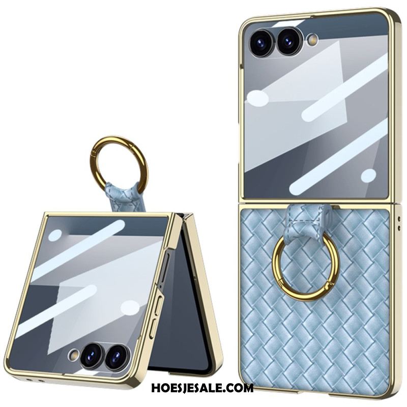 Hoesje Samsung Galaxy Z Flip 7 Geweven Textuur Met Ringhouder