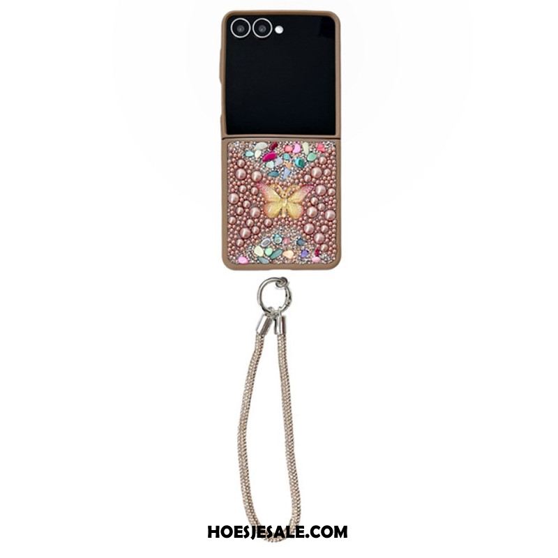 Hoesje Samsung Galaxy Z Flip 7 Glitterdesign En Polsband