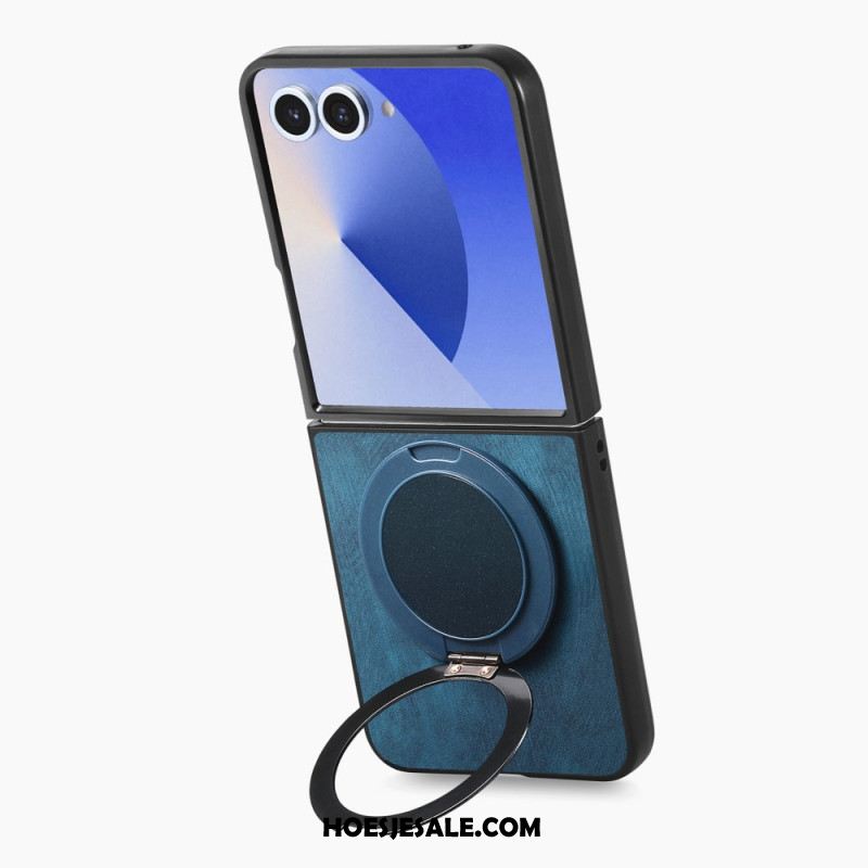 Hoesje Samsung Galaxy Z Flip 7 Leereffect Met Draaibare Standaard