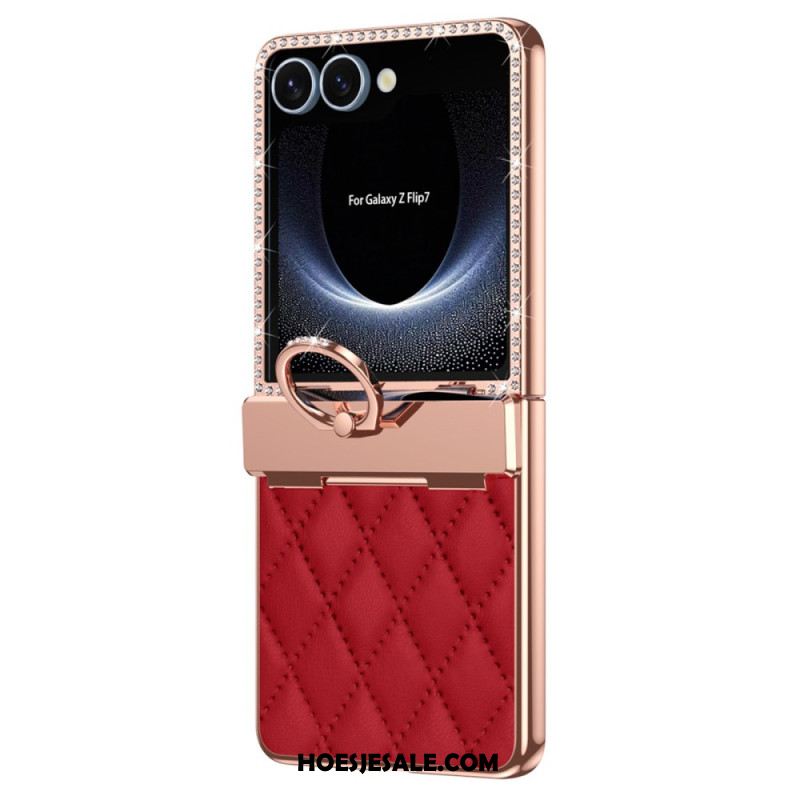 Hoesje Samsung Galaxy Z Flip 7 Ringhouder En Schermbeschermer Aan De Achterkant Bescherming Hoesje