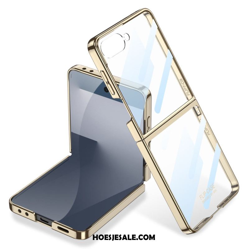 Hoesje Samsung Galaxy Z Flip 7 Screenprotector En Randen Met Metallic Effect