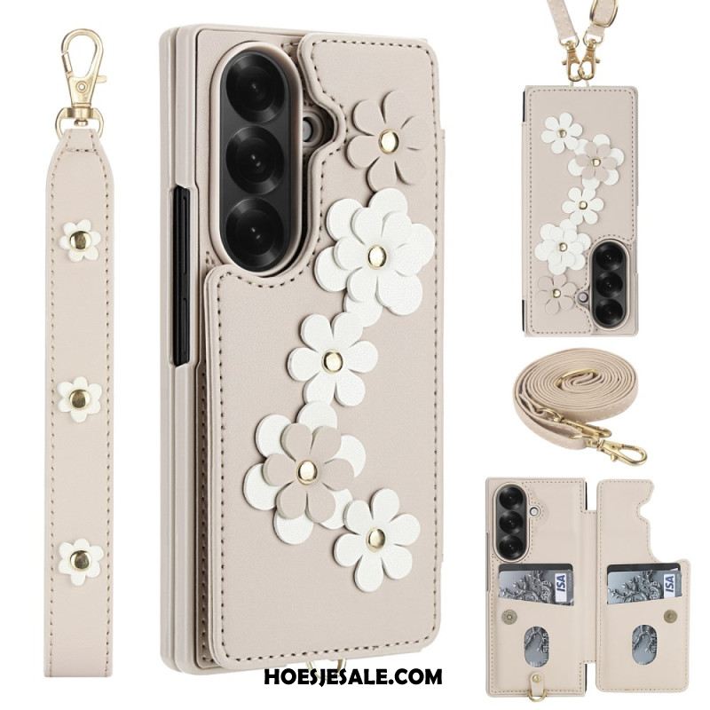 Hoesje Samsung Galaxy Z Fold 7 3d Bloemenkaarthouder En Standaard Bescherming Hoesje