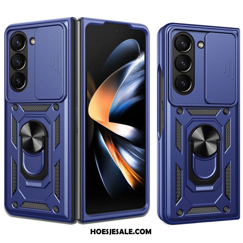 Hoesje Samsung Galaxy Z Fold 7 Ringhouder En Schuifbare Cameracover Bescherming Hoesje