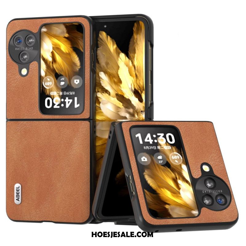 Hoesje Voor Oppo Find N3 Flip Abeel Lederen Stijl