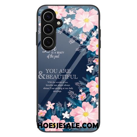 Hoesje Voor Samsung Galaxy S25 Plus 5g Roze Bloemen Van Gehard Glas