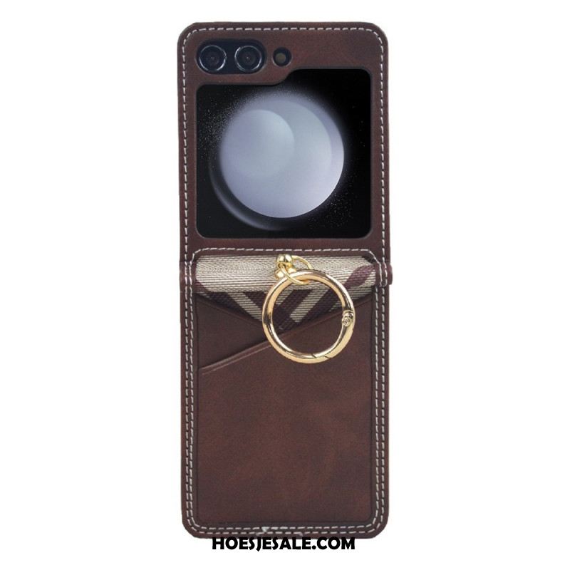 Hoesje Voor Samsung Galaxy Z Flip 7 Fe Kaarthouder En Metalen Ring