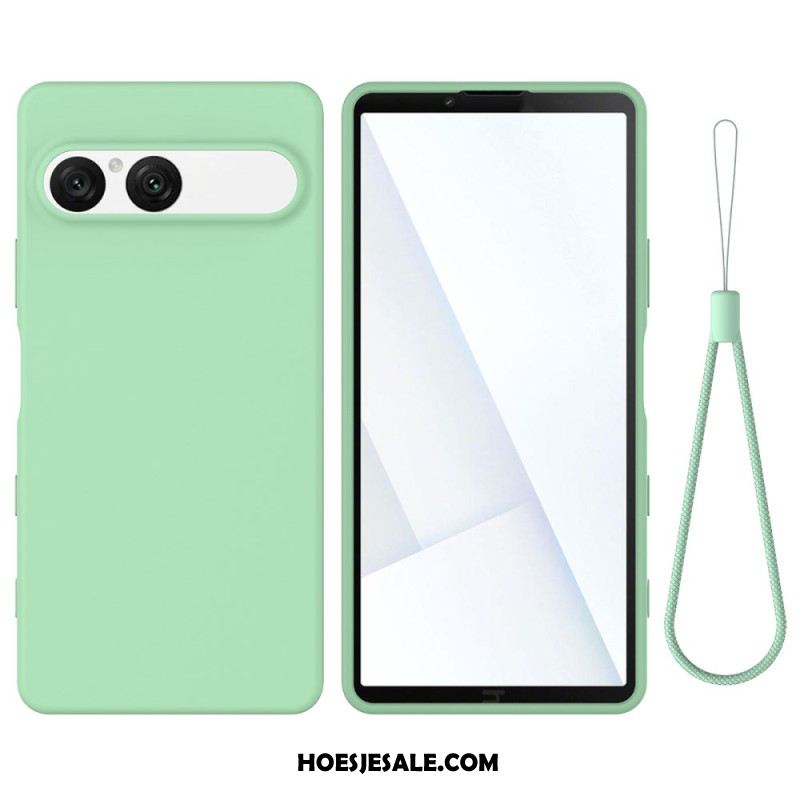 Hoesje Voor Sony Xperia 10 Vii Siliconen Met Bandje