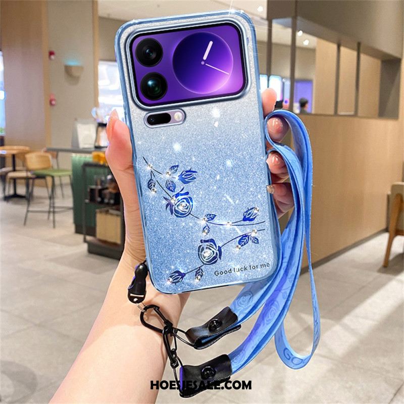 Hoesje Voor Xiaomi 17 Pro Strass-steentjes Met Bandjes