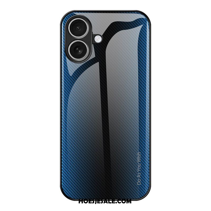 Hoesje Voor iPhone 17 Gehard Glas Met Koolstofvezeldesign