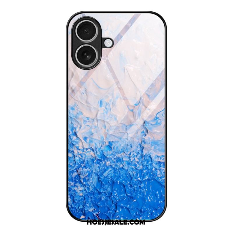 Hoesje Voor iPhone 17 Gehard Glas Met Marmerpatroon
