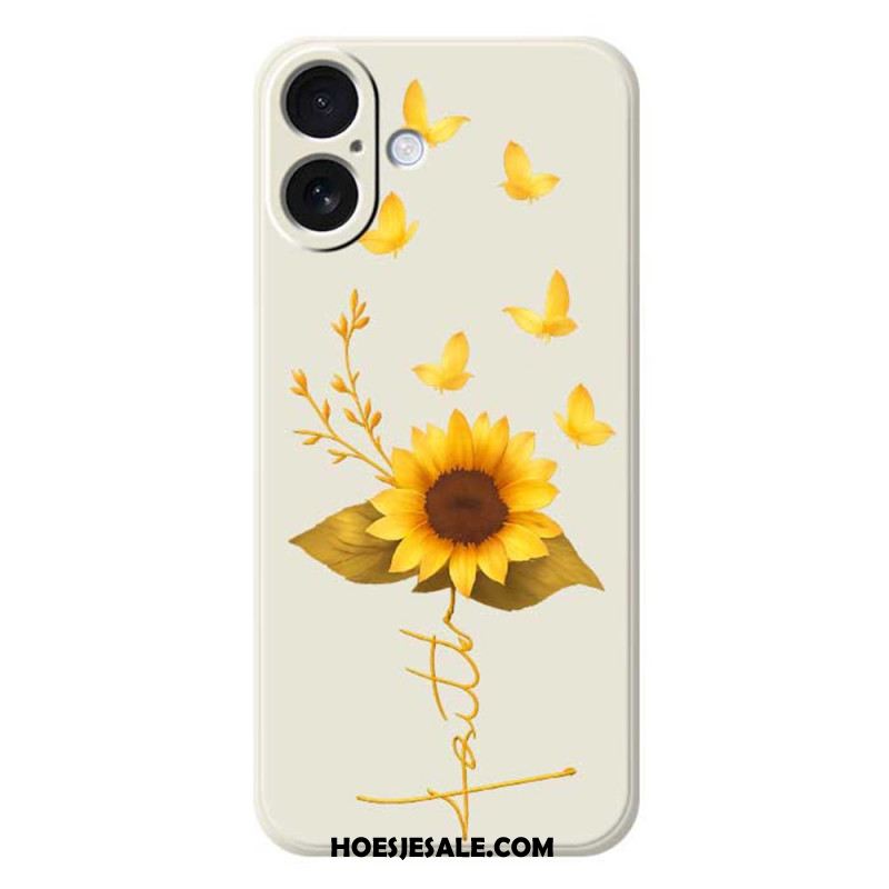 Hoesje Voor iPhone 17 Zonnebloem Van Vloeibare Siliconen