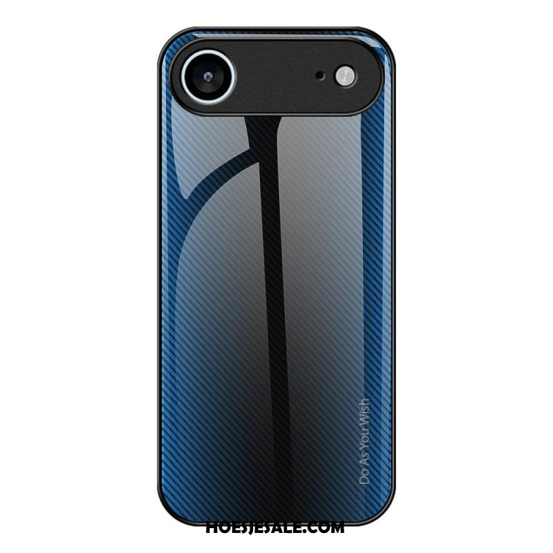 Hoesje Voor iPhone Air Gehard Glas Koolstofvezel