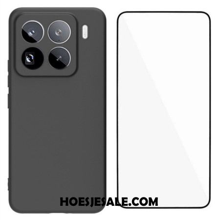 Hoesje Xiaomi 15 Pro Mat Siliconen Schermbeschermer Van Gehard Glas Bescherming Hoesje