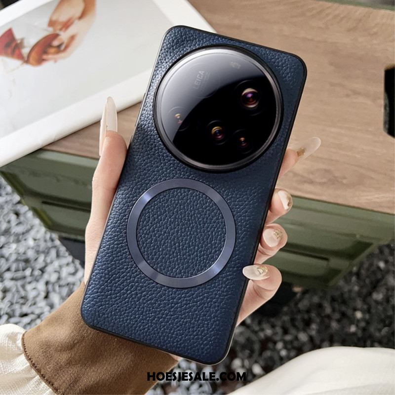 Hoesje Xiaomi 15 Ultra Compatibel Met Magsafe Lychee Leerlook Bescherming Hoesje