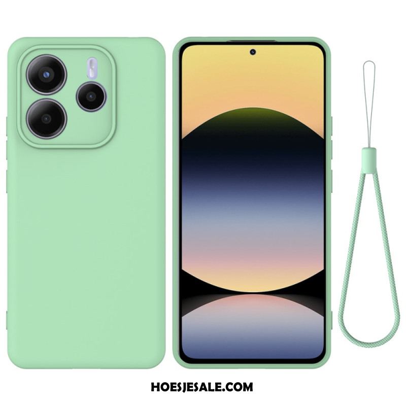 Hoesje Xiaomi Redmi Note 14 5g Vloeibare Siliconen Met Koord Bescherming Hoesje