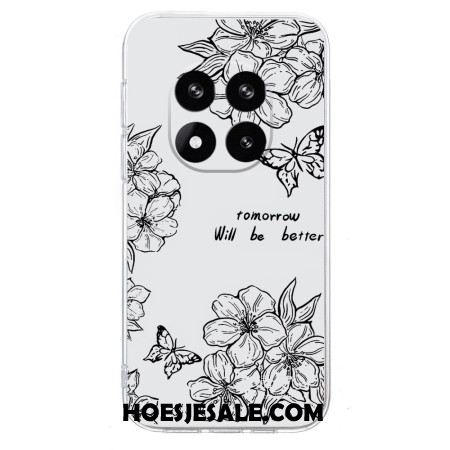 Hoesje Xiaomi Redmi Note 14 Pro Plus 5g Vlinder- En Bloemmotief Bescherming Hoesje