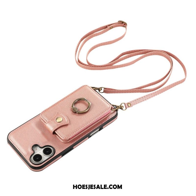 Hoesje iPhone 17 Kaarthouder Voor Meerdere Kaarten En Schouderriem Bescherming Hoesje
