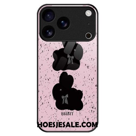 Hoesje iPhone 17 Pro Max Gehard Glas Roze En Zwart Bescherming Hoesje