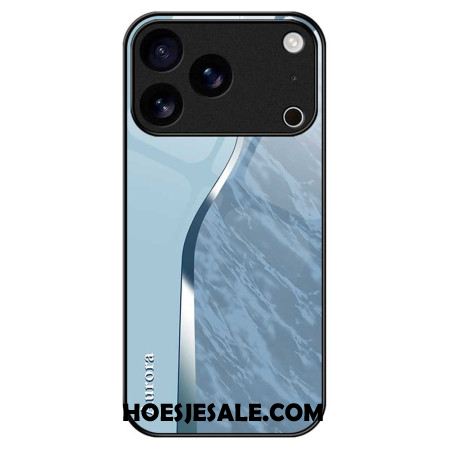 Hoesje iPhone 17 Pro Max Lichtblauw Gehard Glas Met Design