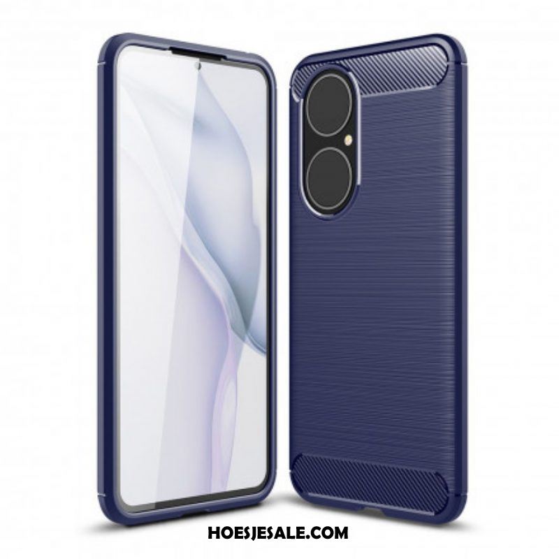 Hoesje voor Huawei P50 Geborstelde Koolstofvezel