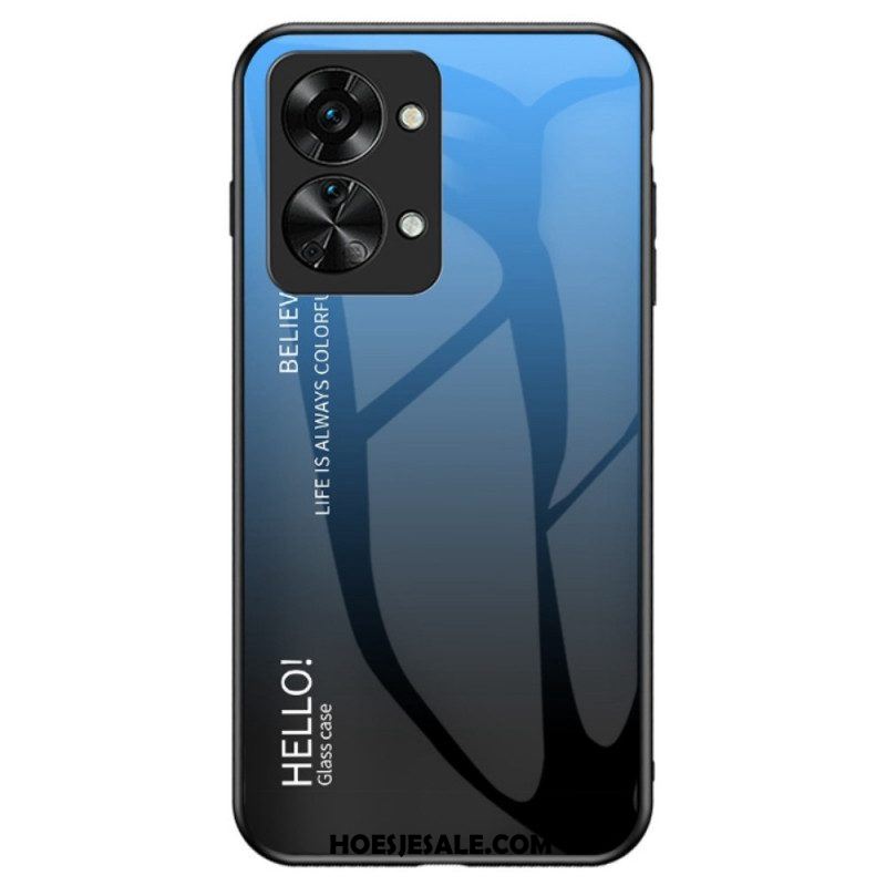 Hoesje voor OnePlus Nord 2T 5G Gehard Glas Hallo