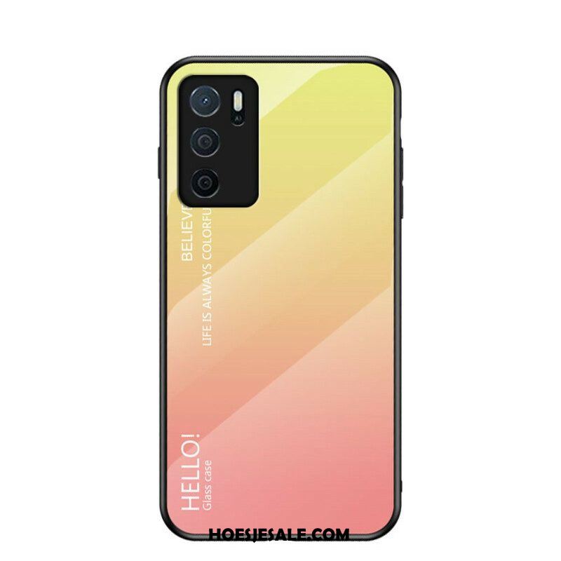 Hoesje voor Oppo A16 / A16s Gehard Glas Hallo