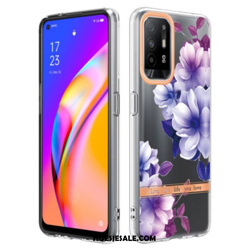 Hoesje voor Oppo A94 5G Violette Bloemen