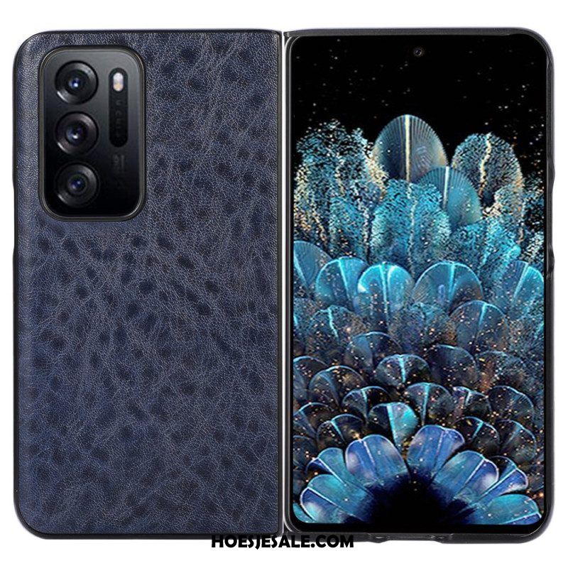 Hoesje voor Oppo Find N Getextureerd Lederen Ontwerp