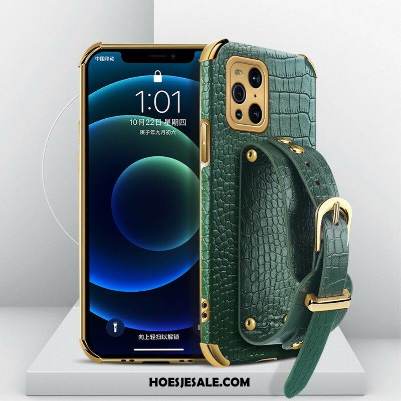 Hoesje voor Oppo Find X3 Pro Croco Band