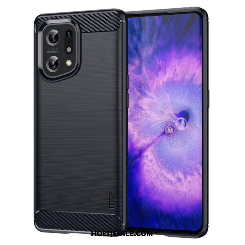 Hoesje voor Oppo Find X5 Mofi Geborsteld Koolstofvezel