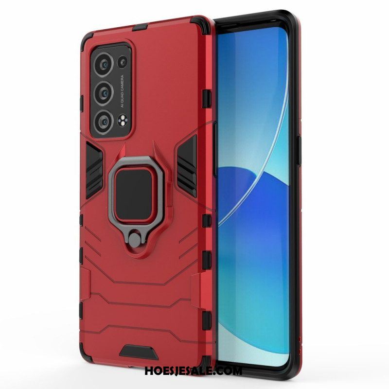 Hoesje voor Oppo Reno 6 Pro 5G Draaibare Ringsteun