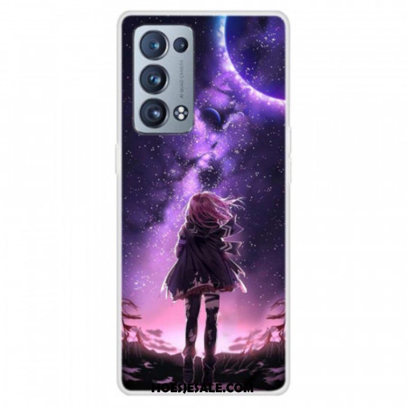 Hoesje voor Oppo Reno 6 Pro 5G Violette Maan