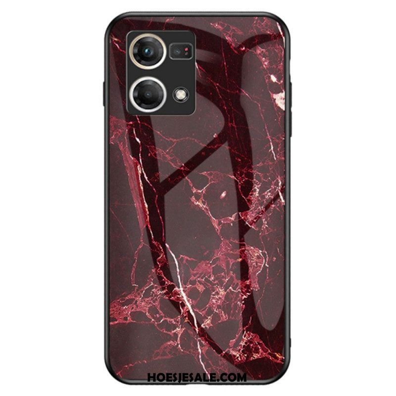 Hoesje voor Oppo Reno 7 Marmer Gehard Glas