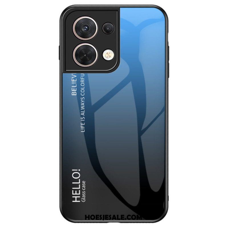 Hoesje voor Oppo Reno 8 Gehard Glas Hallo