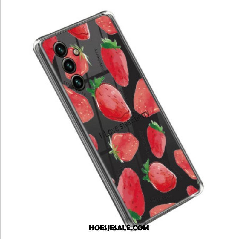 Hoesje voor Samsung Galaxy A14 / A14 5G Strappy Roze Bloemen