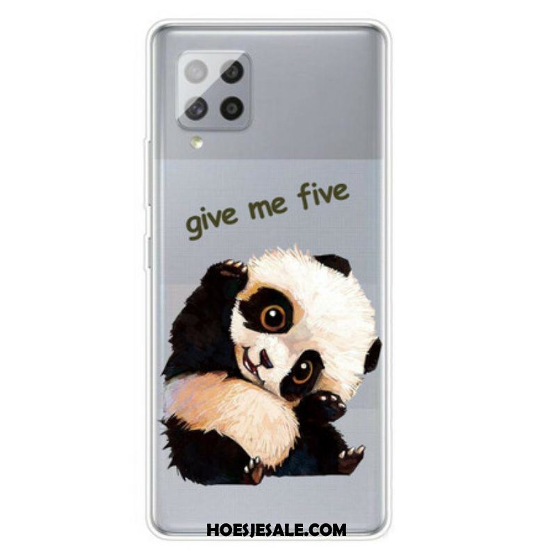Hoesje voor Samsung Galaxy A42 5G Naadloze Panda Geef Me Vijf