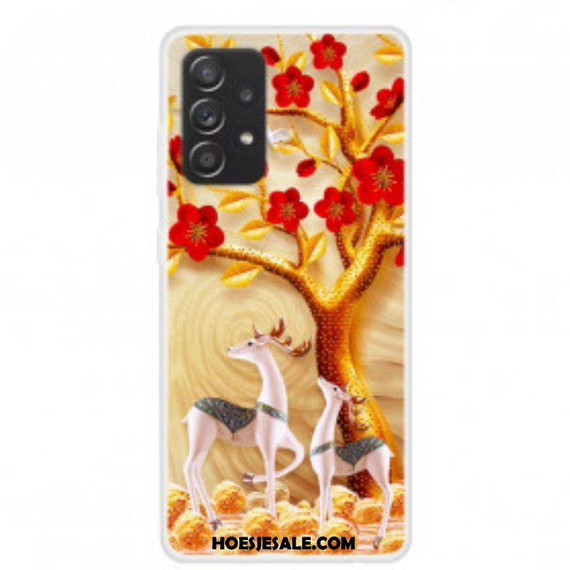 Hoesje voor Samsung Galaxy A52 4G / A52 5G / A52s 5G Gouden Boom