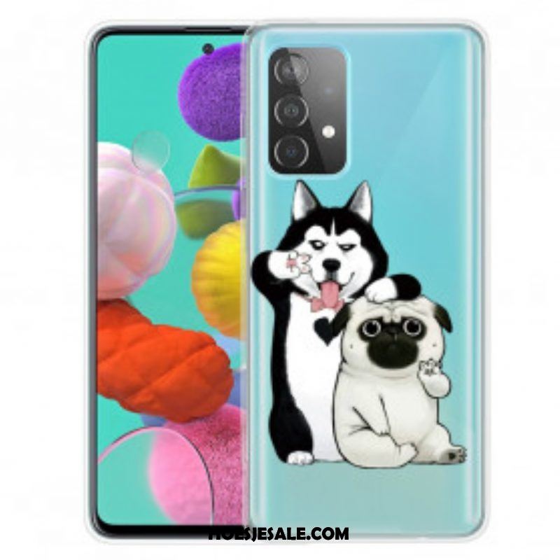 Hoesje voor Samsung Galaxy A52 4G / A52 5G / A52s 5G Grappige Honden