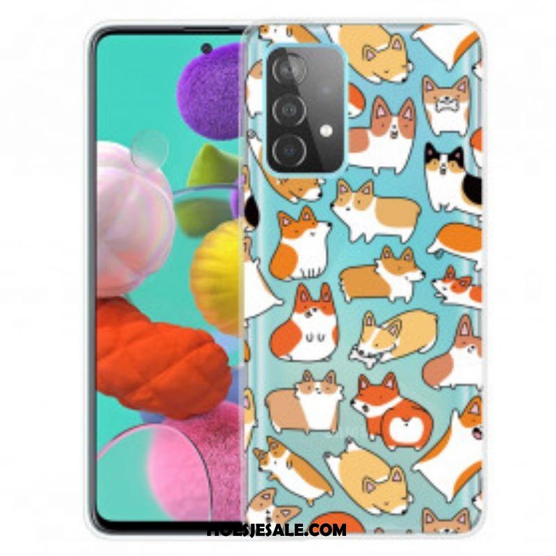 Hoesje voor Samsung Galaxy A52 4G / A52 5G / A52s 5G Naadloze Meerdere Honden