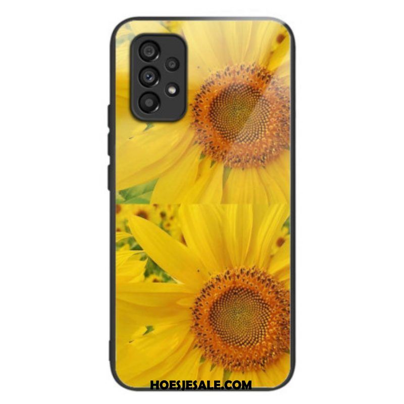 Hoesje voor Samsung Galaxy A53 5G Zonnebloem Gehard Glas