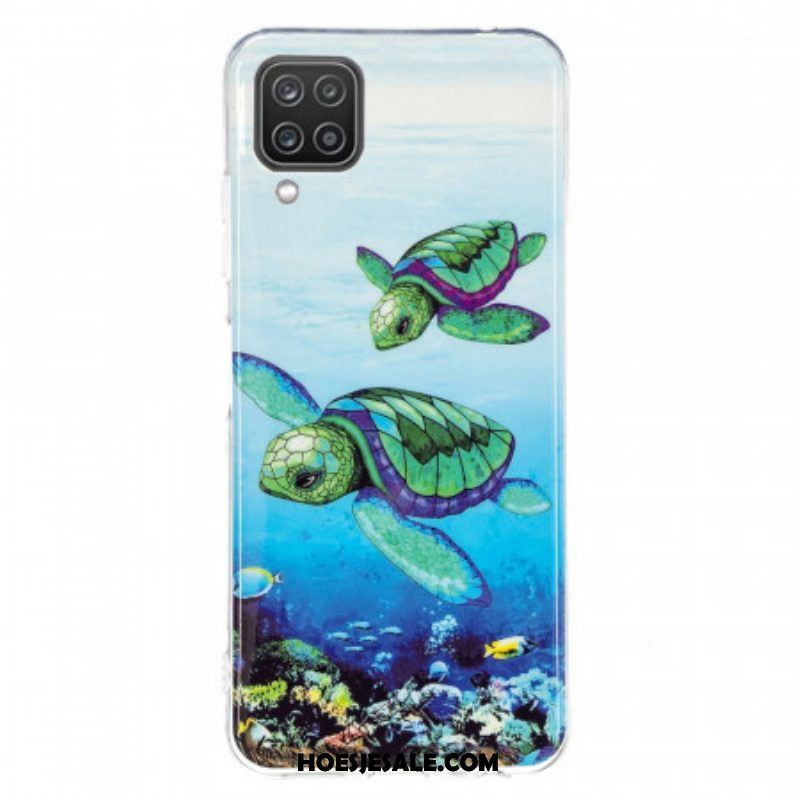 Hoesje voor Samsung Galaxy M12 / A12 Fluorescerende Schildpadden