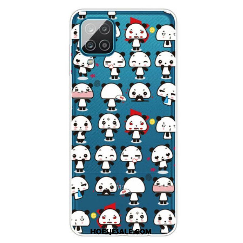 Hoesje voor Samsung Galaxy M12 / A12 Naadloze Grappige Panda's