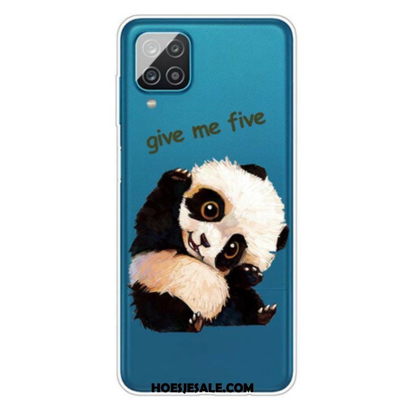 Hoesje voor Samsung Galaxy M12 / A12 Naadloze Panda Geef Me Vijf