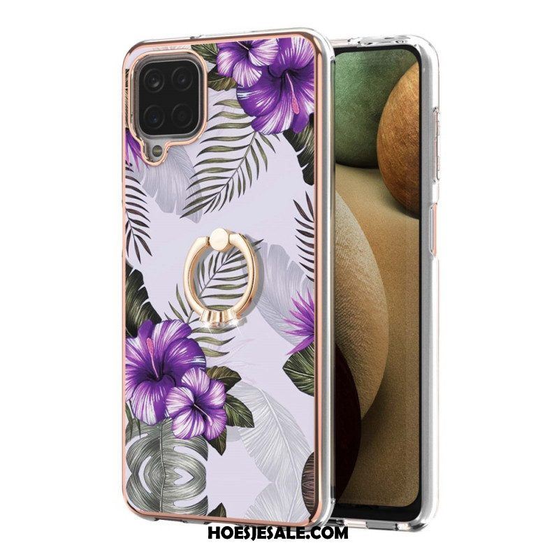 Hoesje voor Samsung Galaxy M12 / A12 Ringbeugel Bloemen